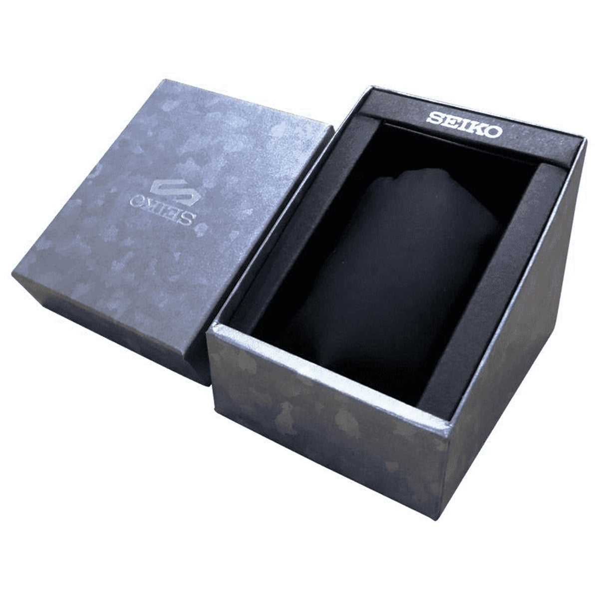Seiko 5 Sports SRPG47K1 textured grey presentation box with watch cushion