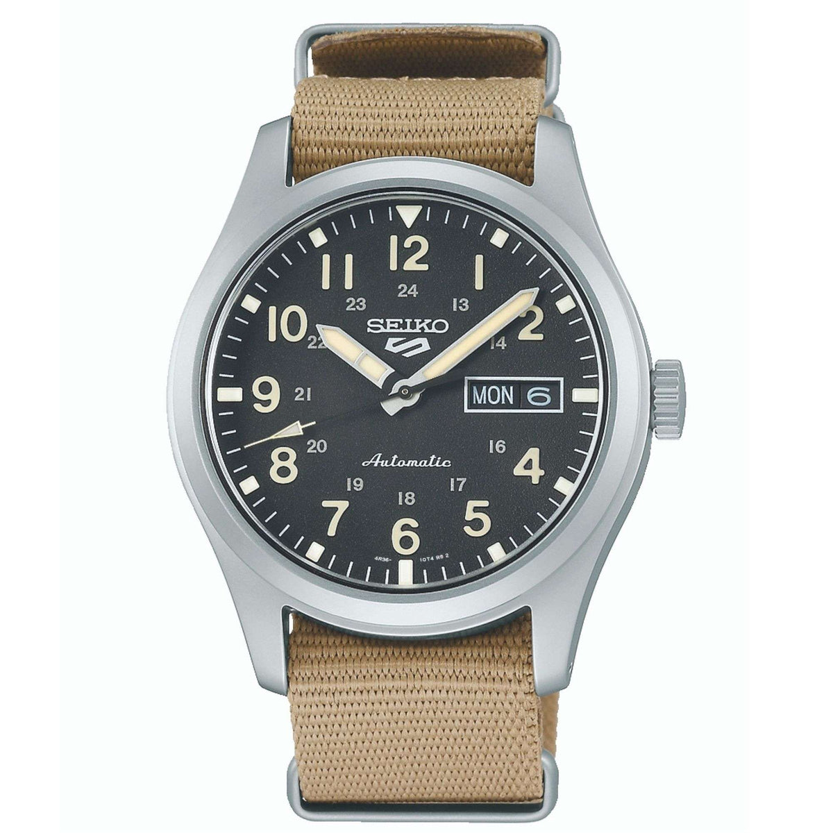 Seiko 5 Sports Automatic Movement Black Dial Nylon Bracelet Men’s Watch SRPG35K1