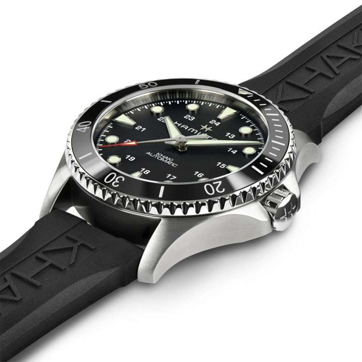 Hamilton Khaki Navy Scuba Automatic Black Dial Rubber Bracelet Men’s Watch H82515330