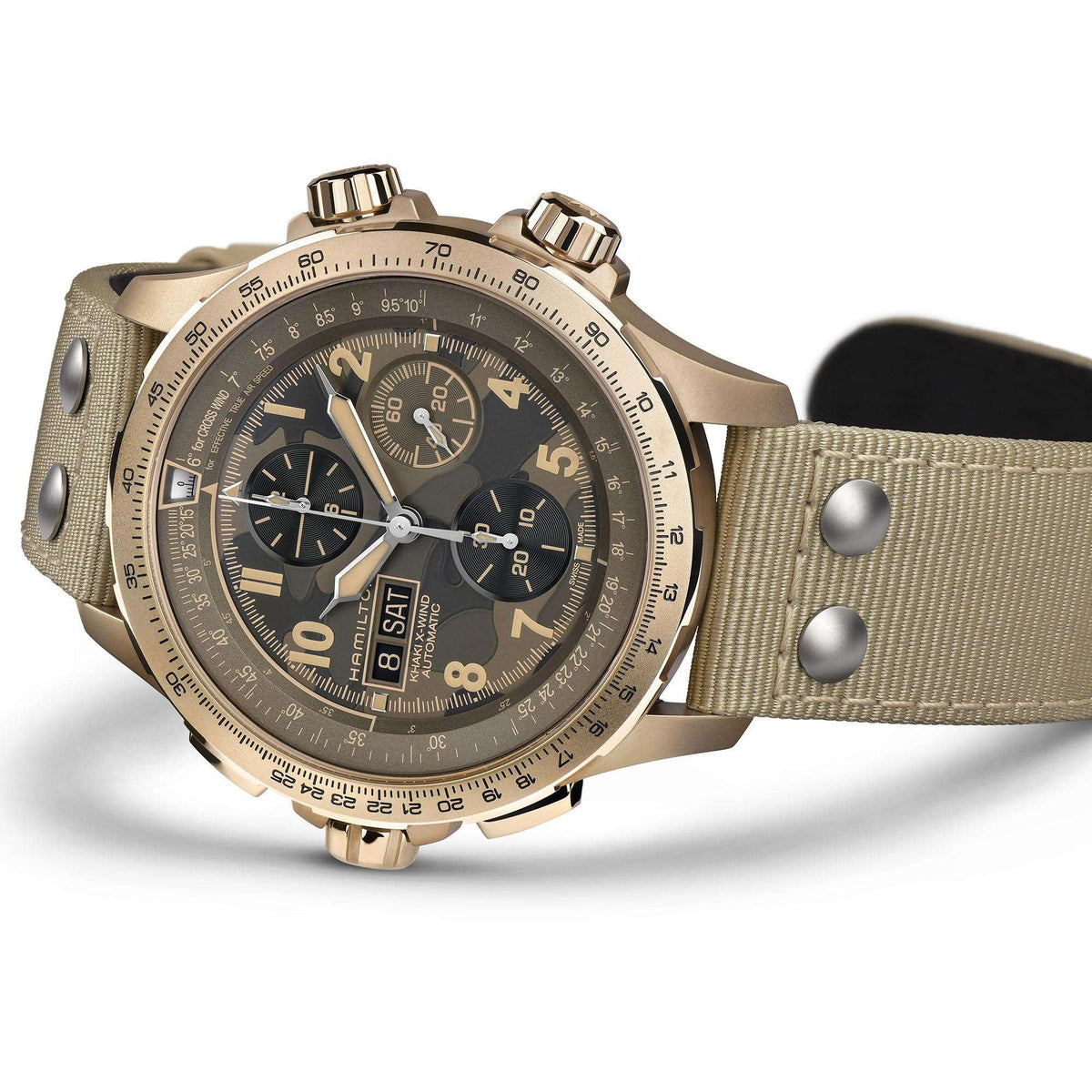 Hamilton H77916920 PVD beige case and beige textile strap