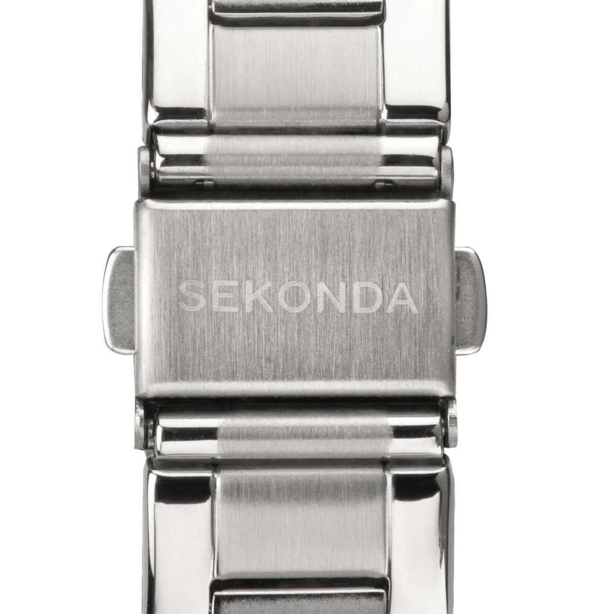 Stainless steel watch bracelet clasp with engraved Sekonda lettering