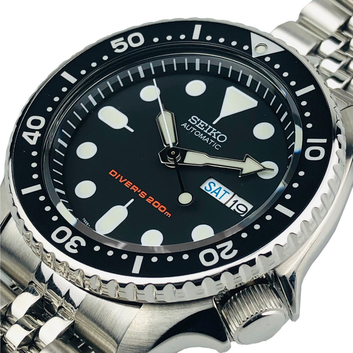 Seiko Diver's Automatic Black Dial Stainless Steel Jubilee Bracelet Men's Watch SKX007K2 REF: 62485 - WatchNation