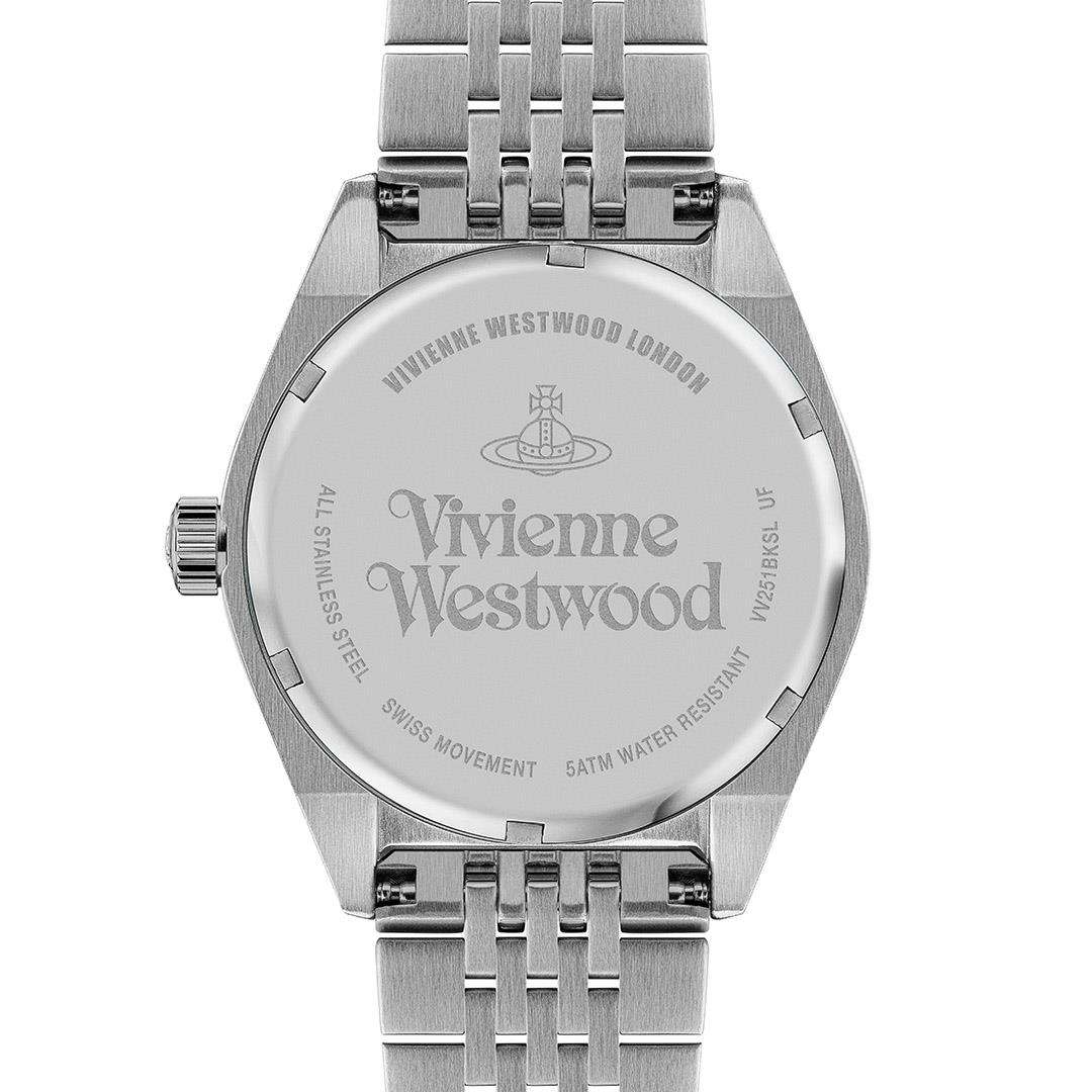 Men's stainless steel watch case back with engraved text and water resistance markings