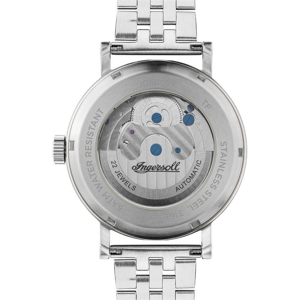 Stainless steel automatic watch case back with skeleton-style movement window