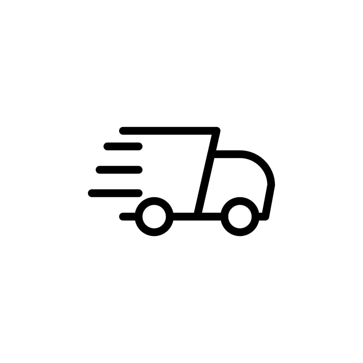 DHL shipping charge icon with delivery truck and speed lines