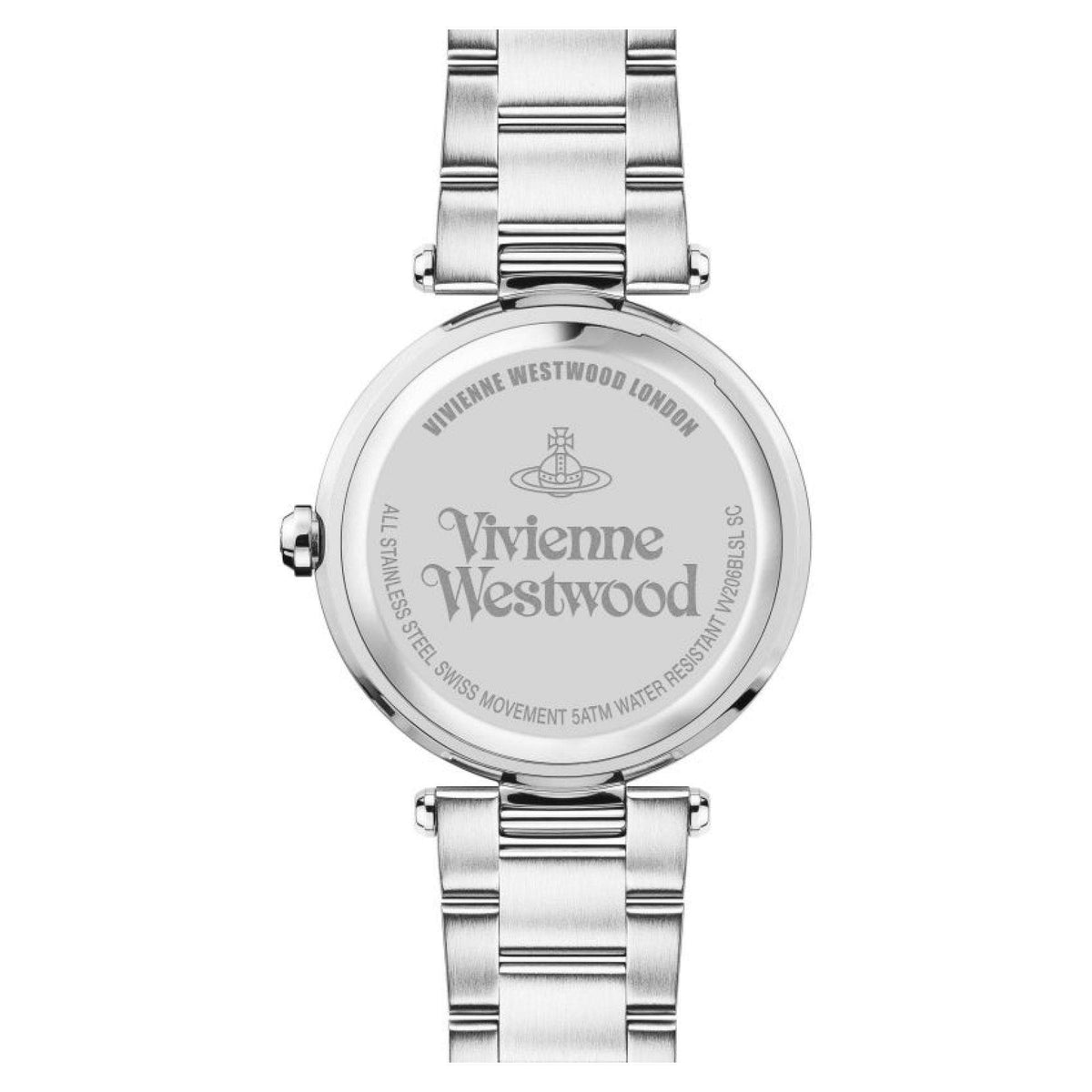 Vivienne Westwood Montagu VV206BLSL back case showing engraved logo and details