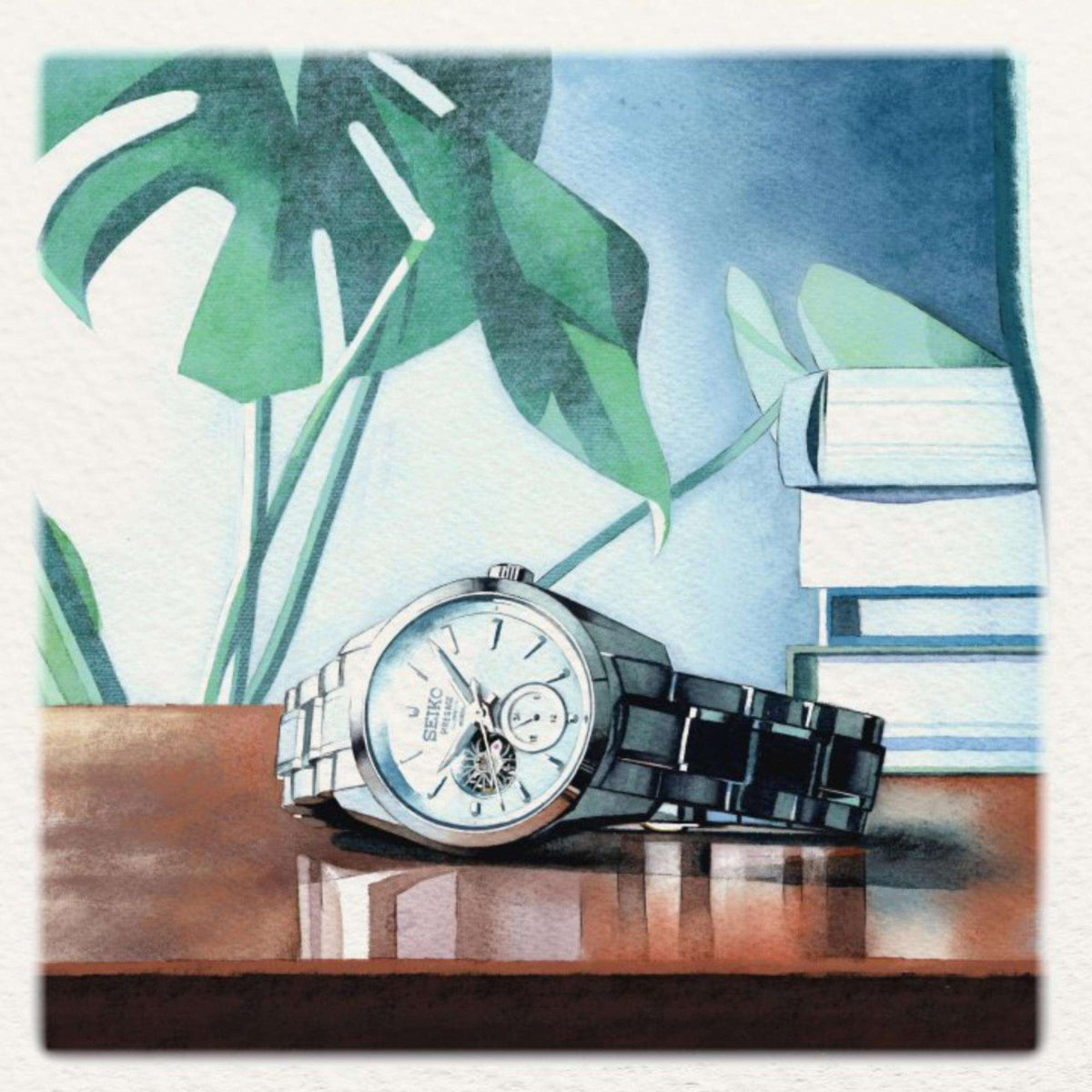 Seiko Presage SPB415J1 white dial lifestyle view