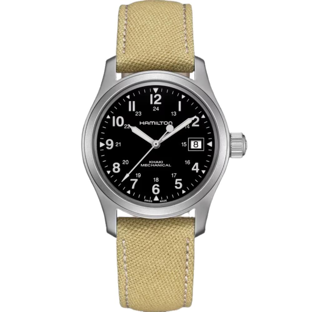 Hamilton Khaki Field 38mm Black Dial Canvas Mechanical watch H69439933 front view