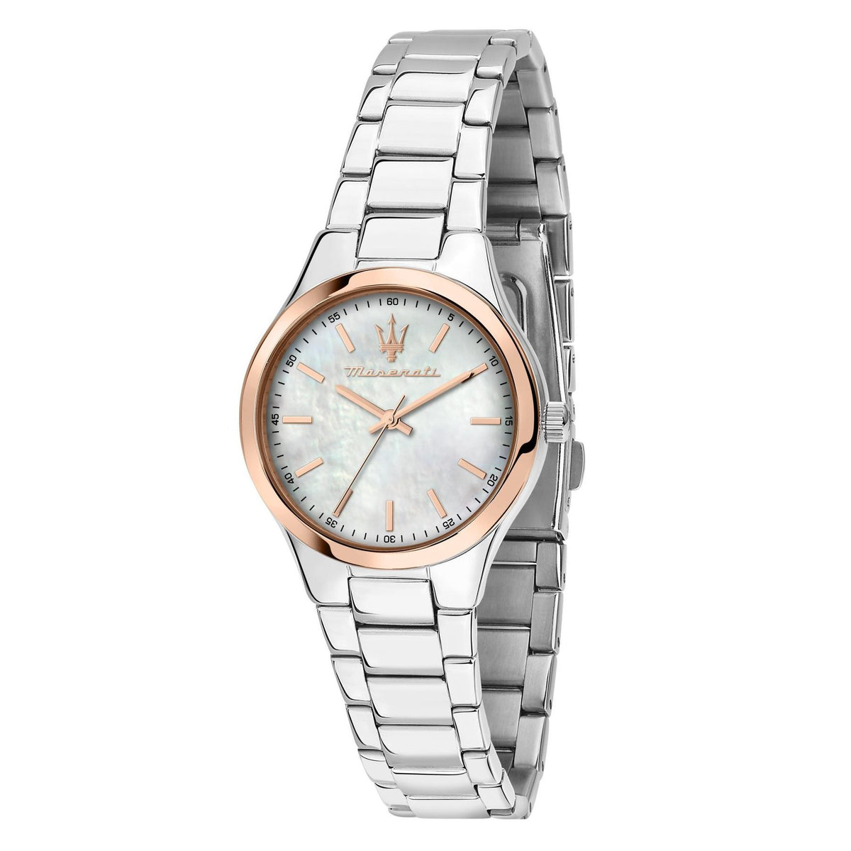 Maserati ladies quartz watch with stainless steel bracelet and mother-of-pearl dial