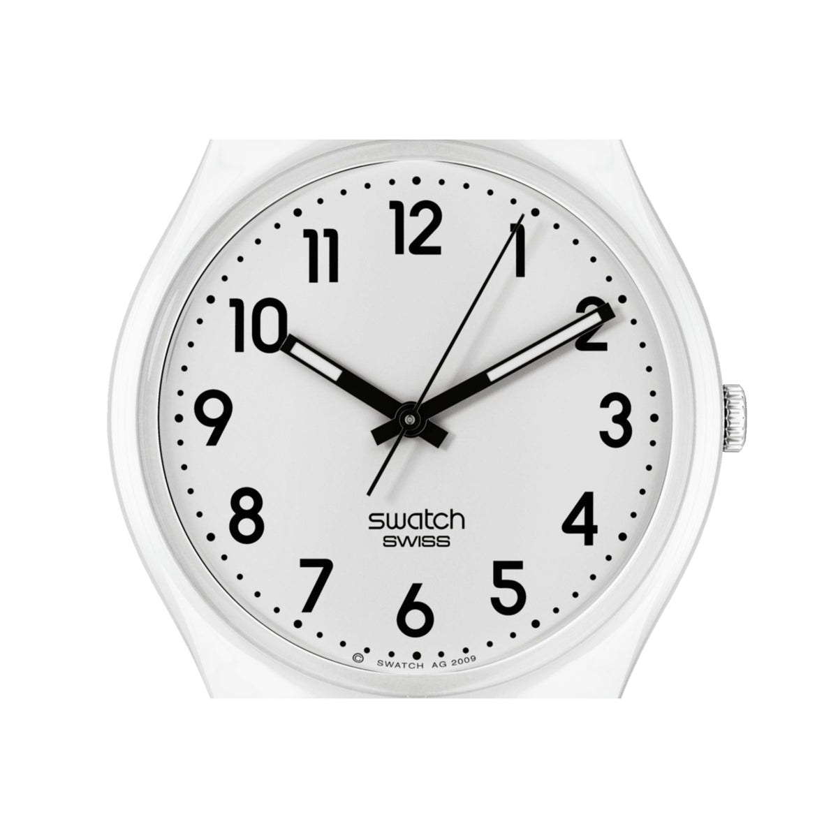 Swatch Just White Soft Quartz White Dial Silicone Strap Unisex Watch SO28W107-S14 - WatchNation