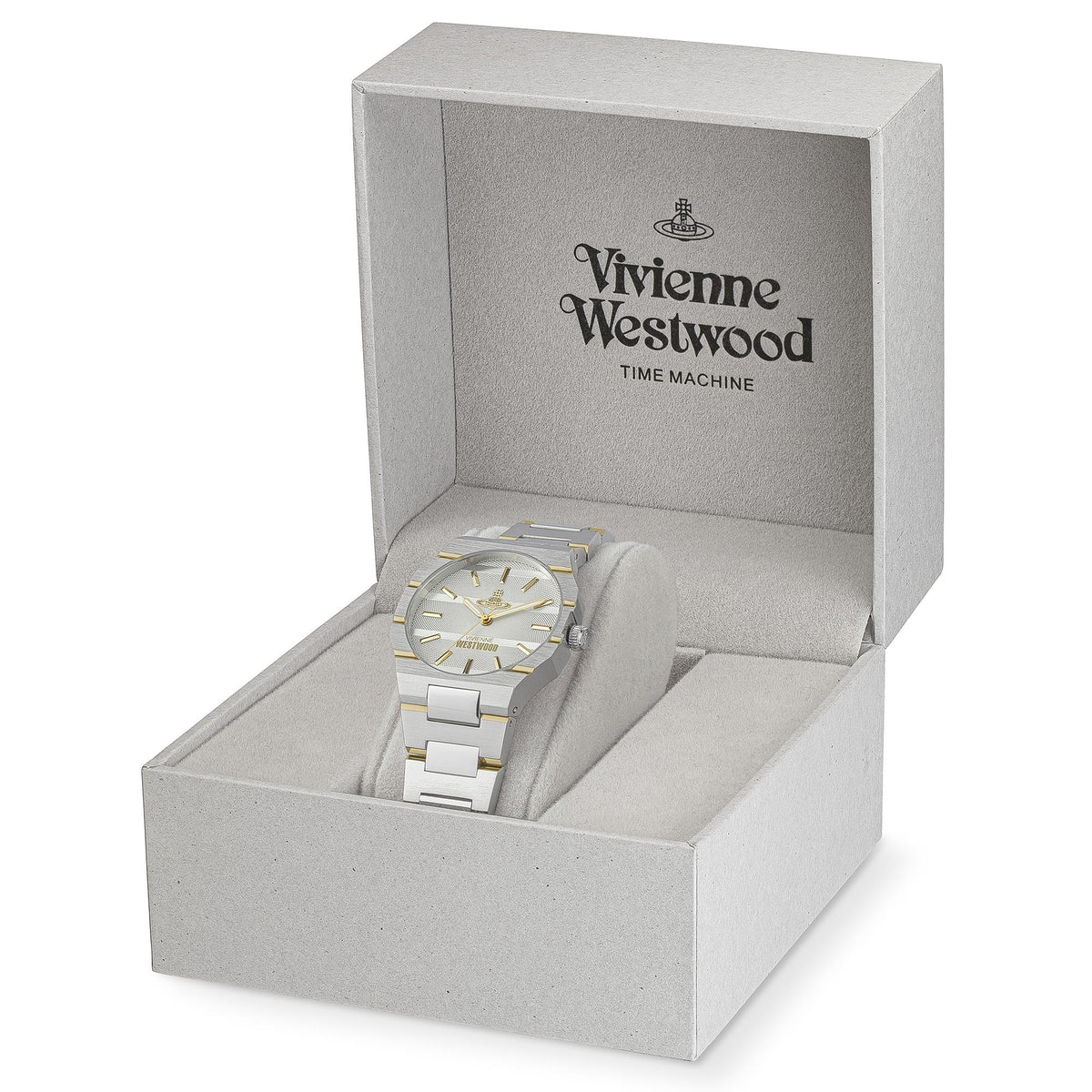 Vivienne Westwood The Bank VV294LCGSG quartz watch displayed inside an official branded grey box