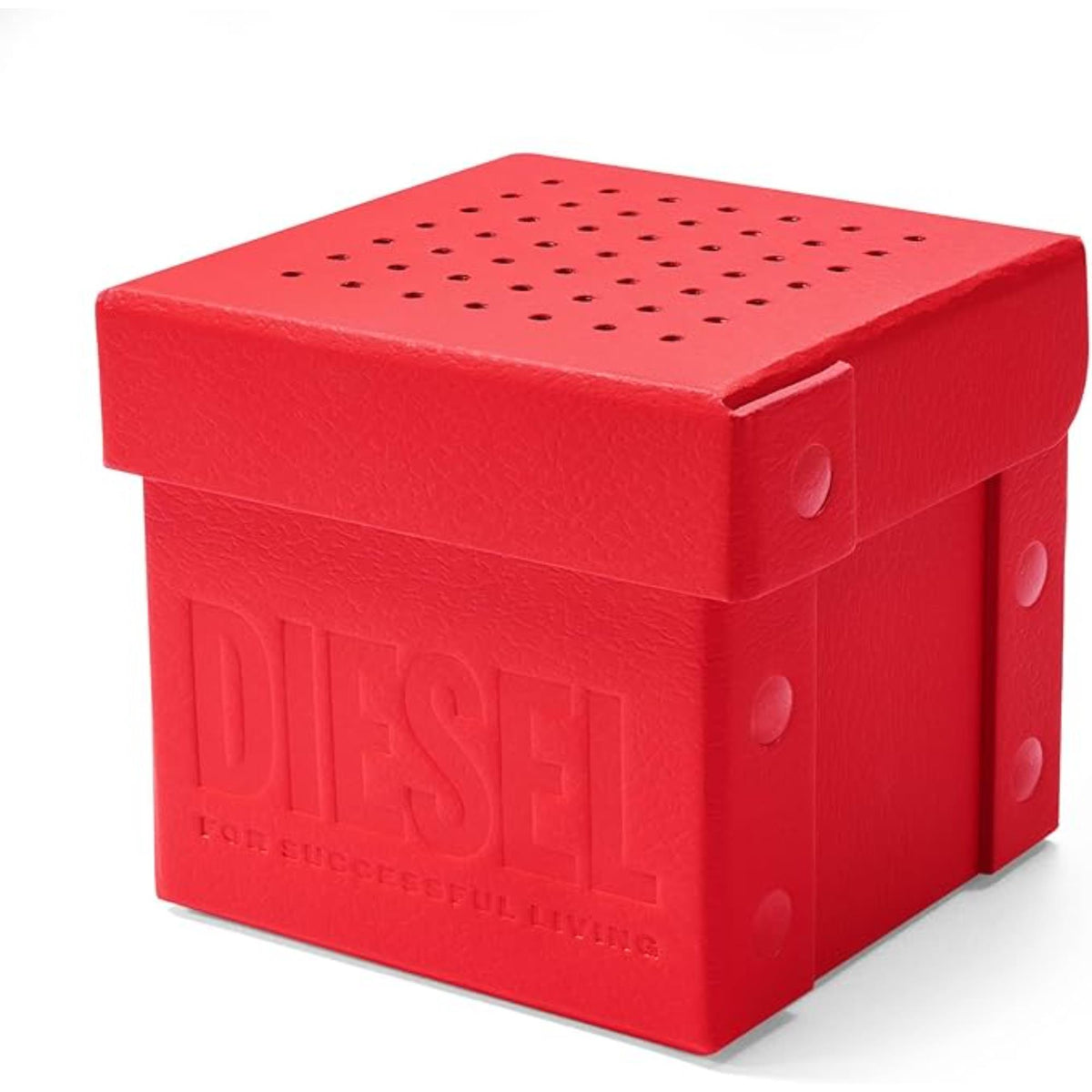 Diesel men’s quartz watch presentation box, red with embossed Diesel logo