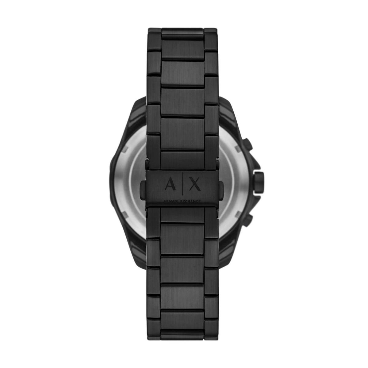 Armani Exchange Spencer AX1963 black stainless steel deployment clasp back view