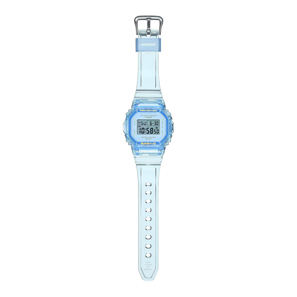 Casio Baby-G Summer Jelly BGD-565SJ-2ER full length flat view showing strap and buckle