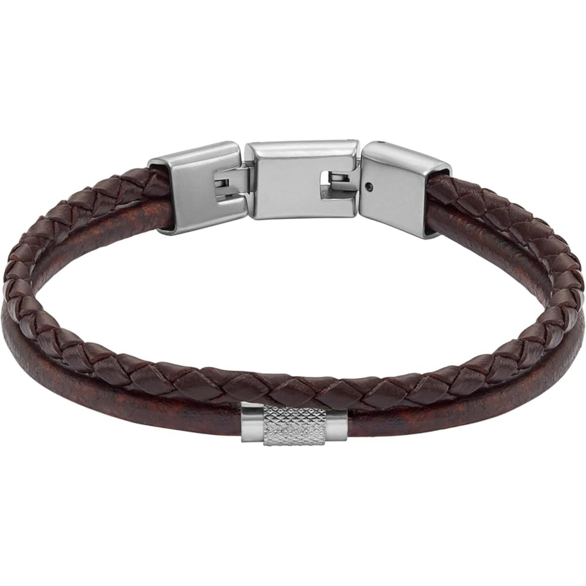 Fossil Brown Leather Multi-Strand Men's Bracelet JF04702040