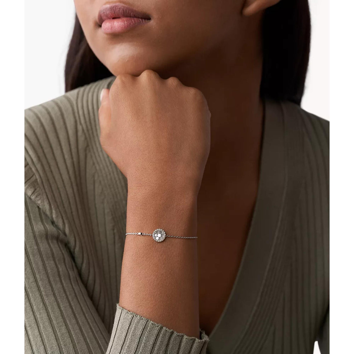 Fossil Sterling Mother-of-Pearl Women's Bracelet JFS00519040