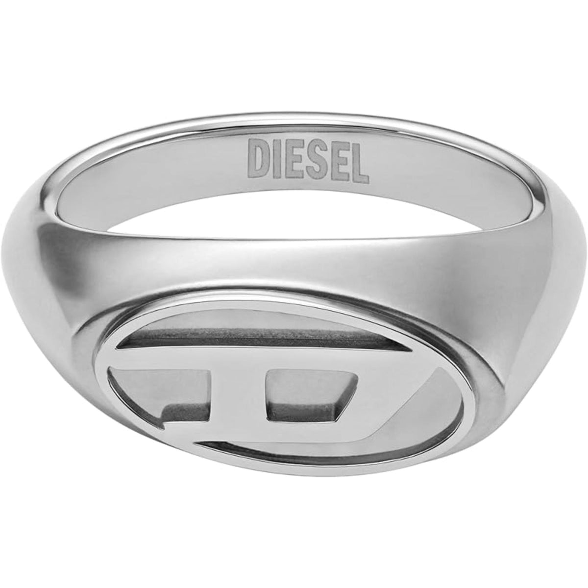 Diesel Unisex Stainless Steel Logo Signet Ring DX1475040-6.5