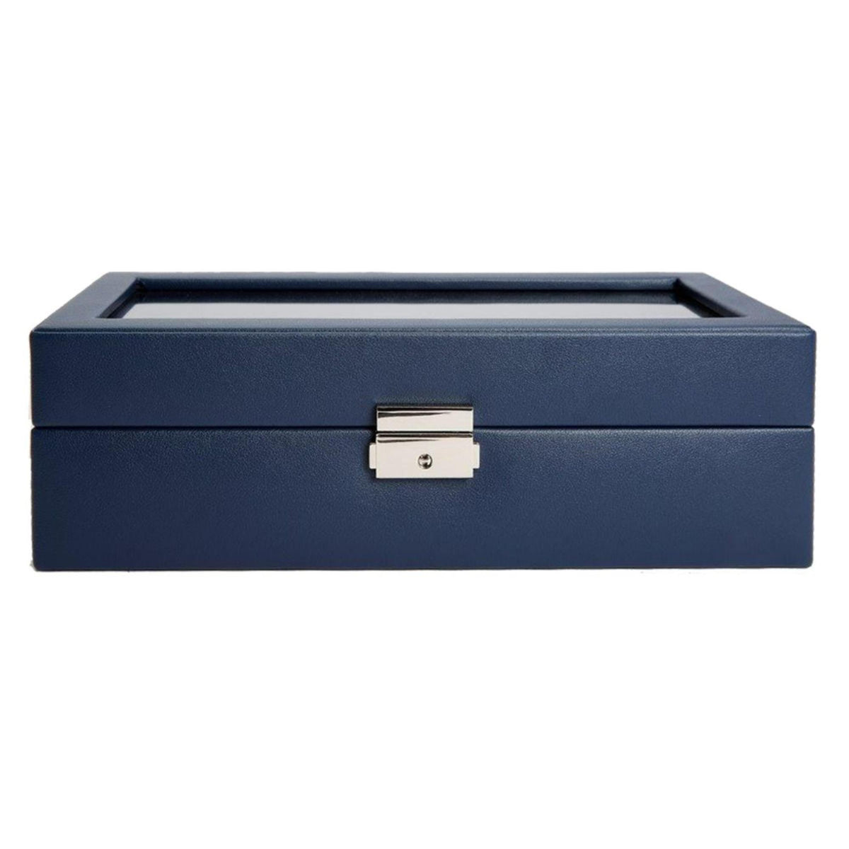 Navy watch storage box with hinged lid and metal clasp
