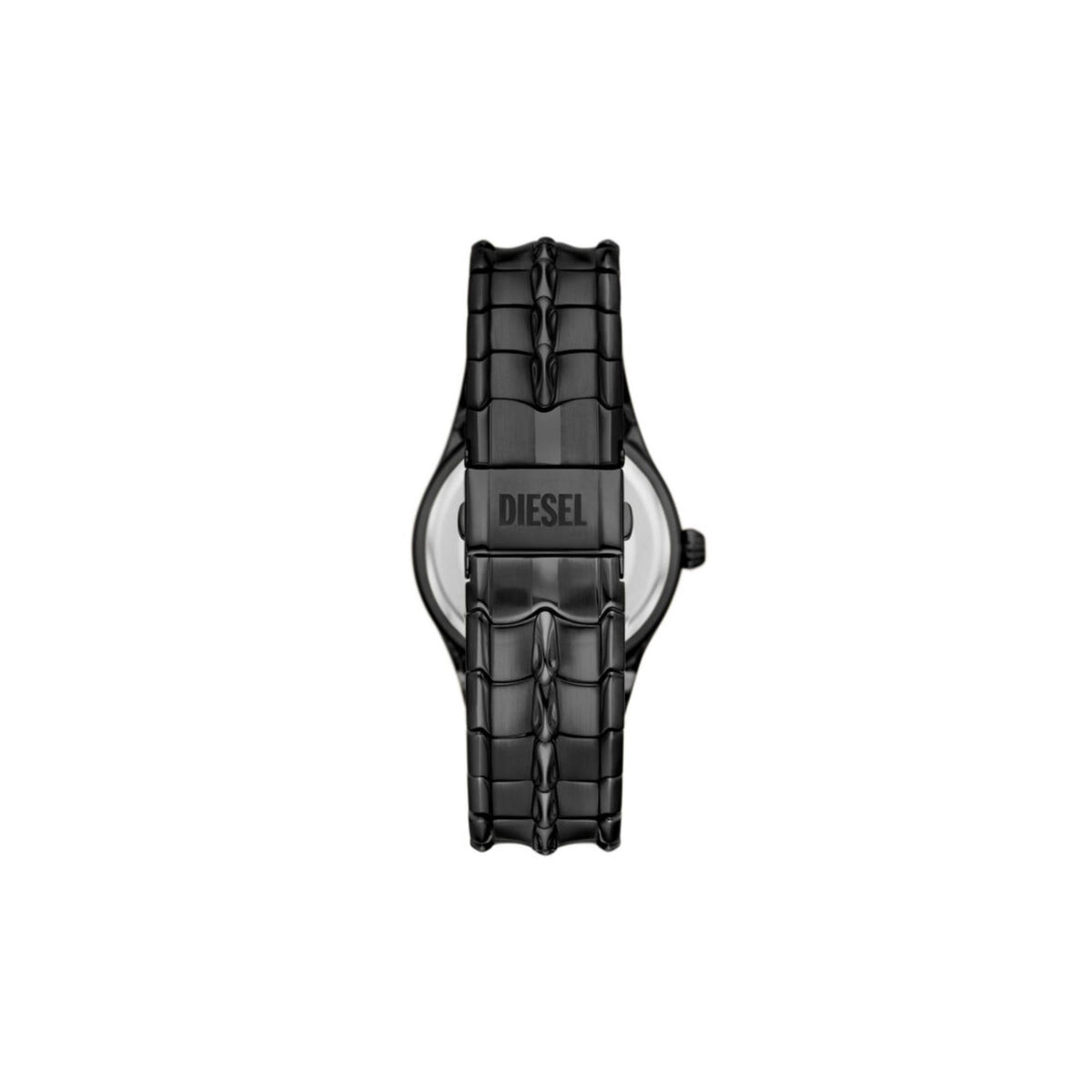 Diesel Vert men's black dial wrist watch with sculpted link bracelet and crown