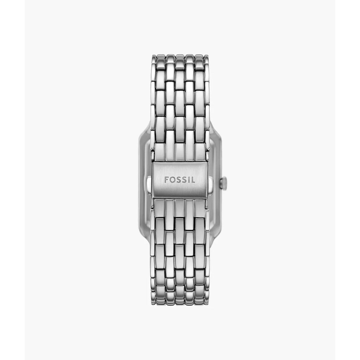 Stainless steel ladies quartz watch with pink mother-of-pearl dial and metal bracelet