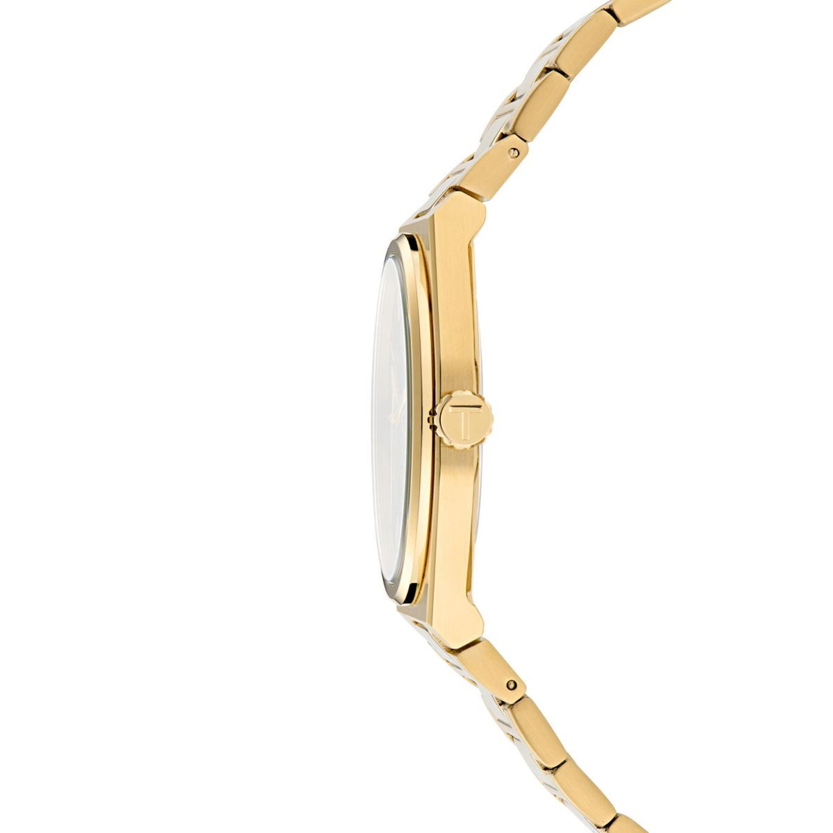 Ted Baker gold-tone stainless steel watch with bracelet side profile