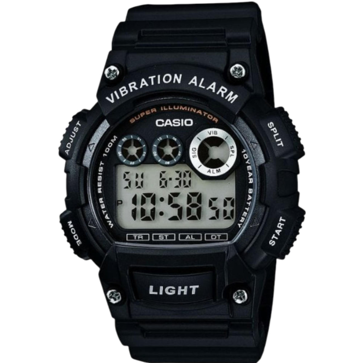 Casio Collection Quartz Digital Black Resin Strap Unisex Watch W-735H-1AVEF
