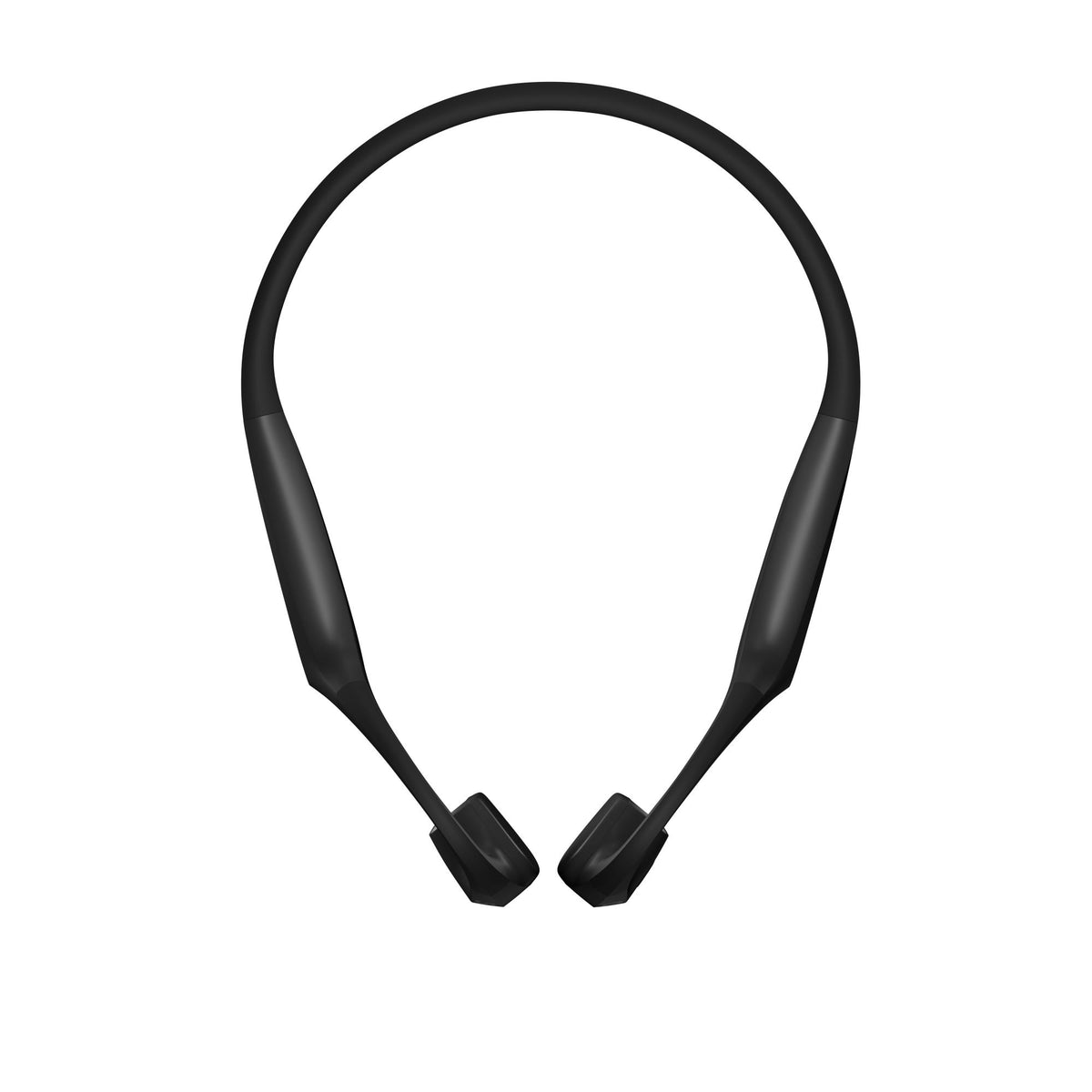 Suunto Aqua SS051023000 black sports open-ear wireless headphones top-down view showing flexible behind-the-neck band design