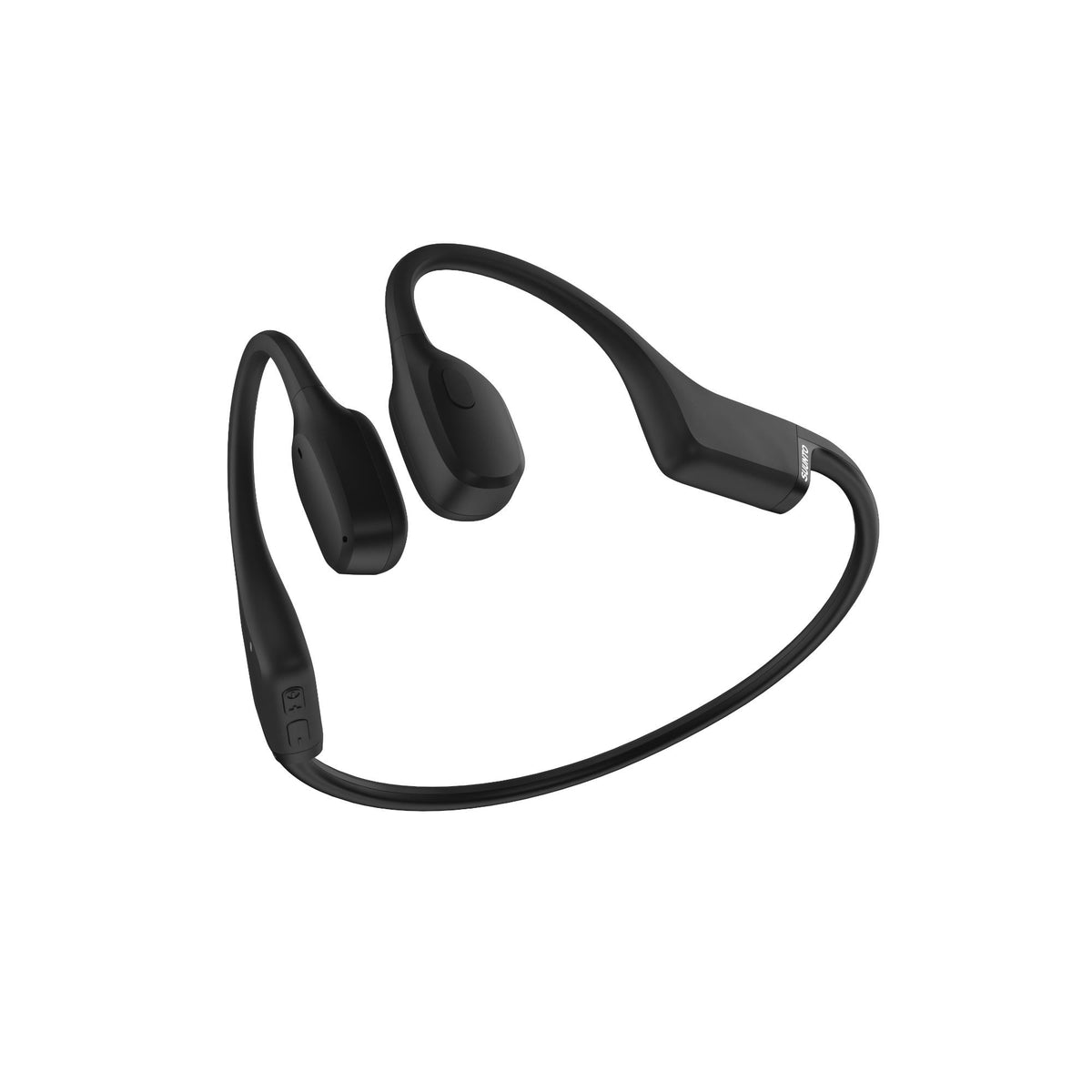 Suunto Sonic SS050946000 black open-ear wireless headphones high-angle perspective detailing flexible wrap-around frame construction