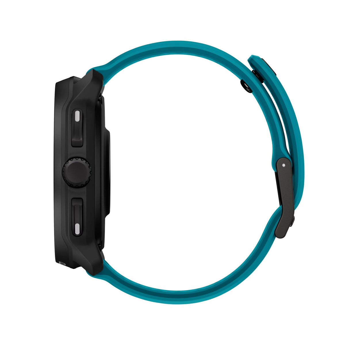Suunto Race 2 Wave Blue SS051242000 side profile view showcasing slim casing structure and side push buttons