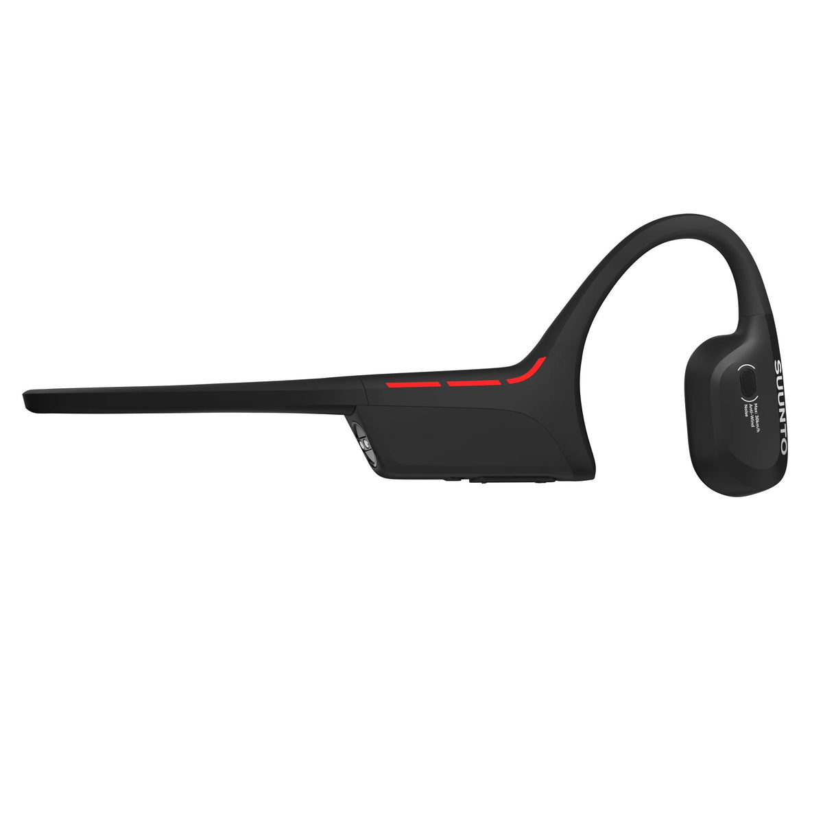 Suunto Wing 2 Black SS051259000 direct side view showing neckband extension and ear piece contours