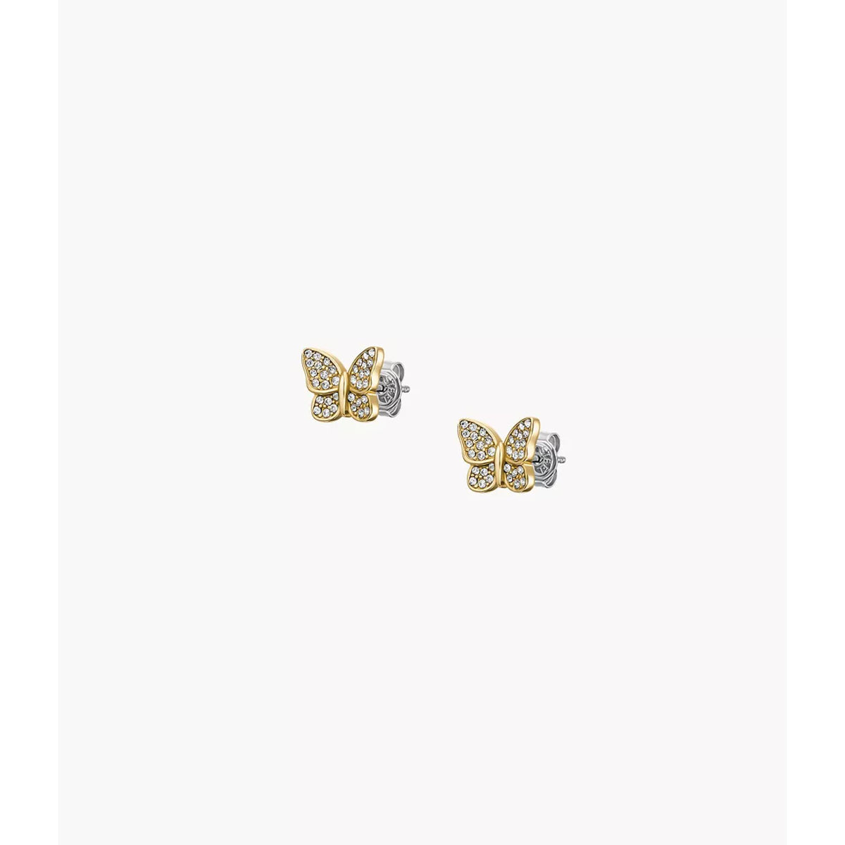 Fossil Sutton Pavé Butterfly Gold-Tone Stainless Steel Stud Women's Earrings JF04922710