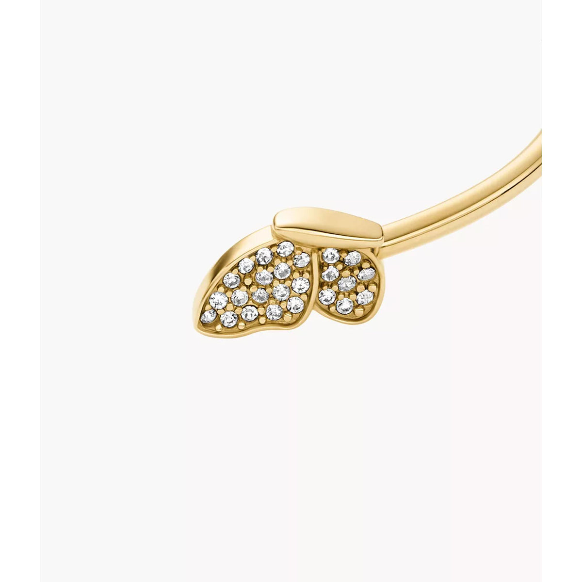 Fossil gold-tone cuff bracelet with pavé butterfly detail