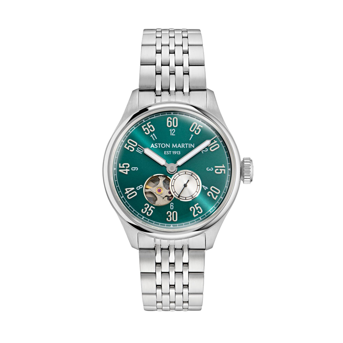 Aston Martin MTTS1F504 green dial full straight front view