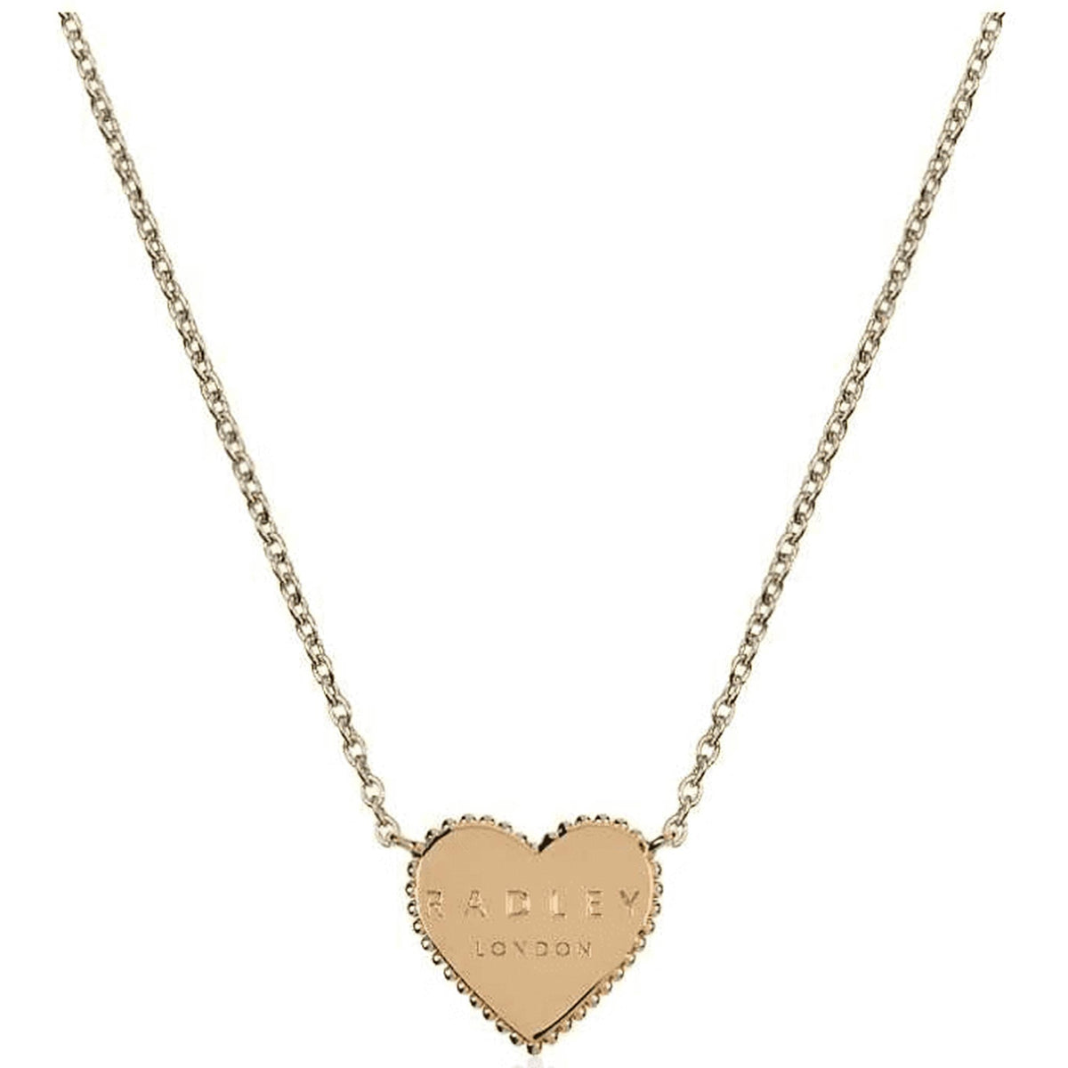 Gold-plated heart pendant necklace in sterling silver, RADLEY LONDON engraving