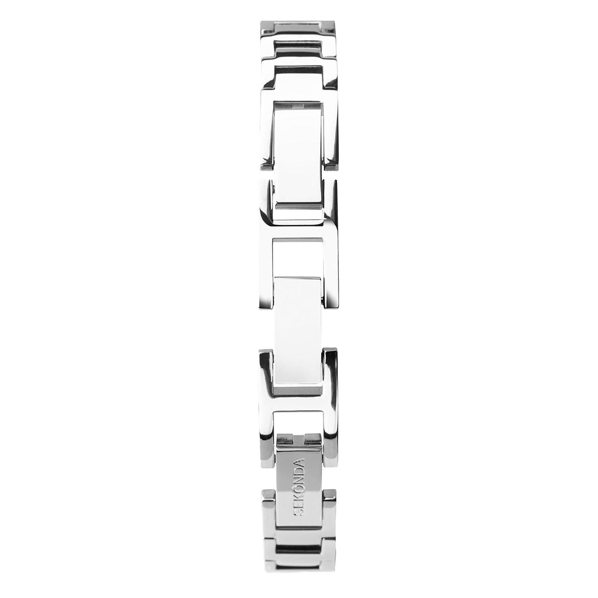 Sekonda silver link watch bracelet with rectangular end pieces and clasp