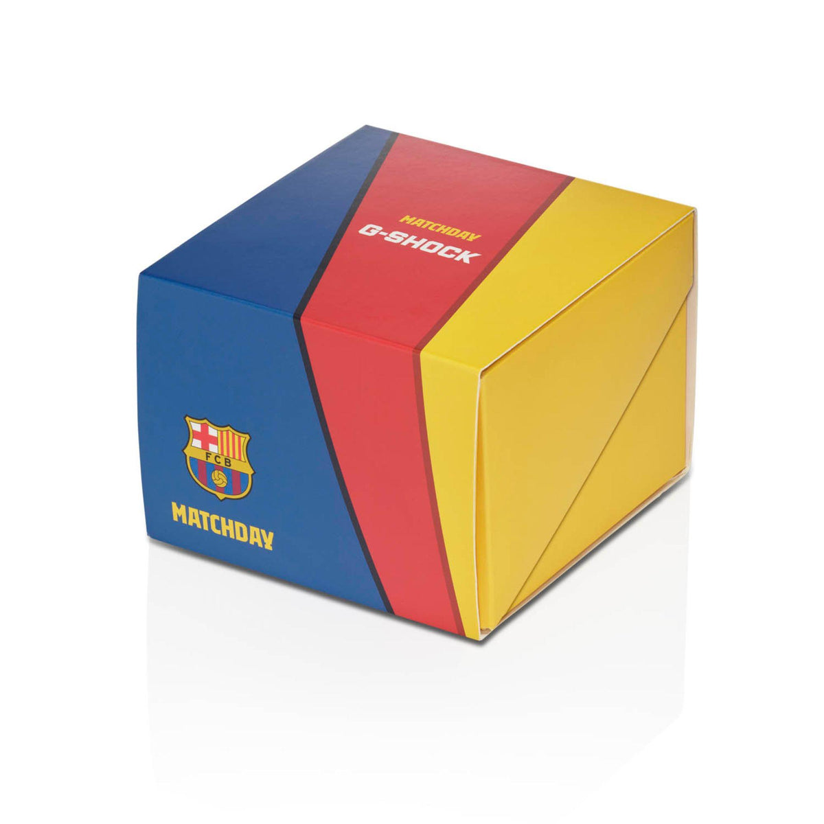 G-Shock Matchday gift box in blue, red, and yellow with FC Barcelona crest