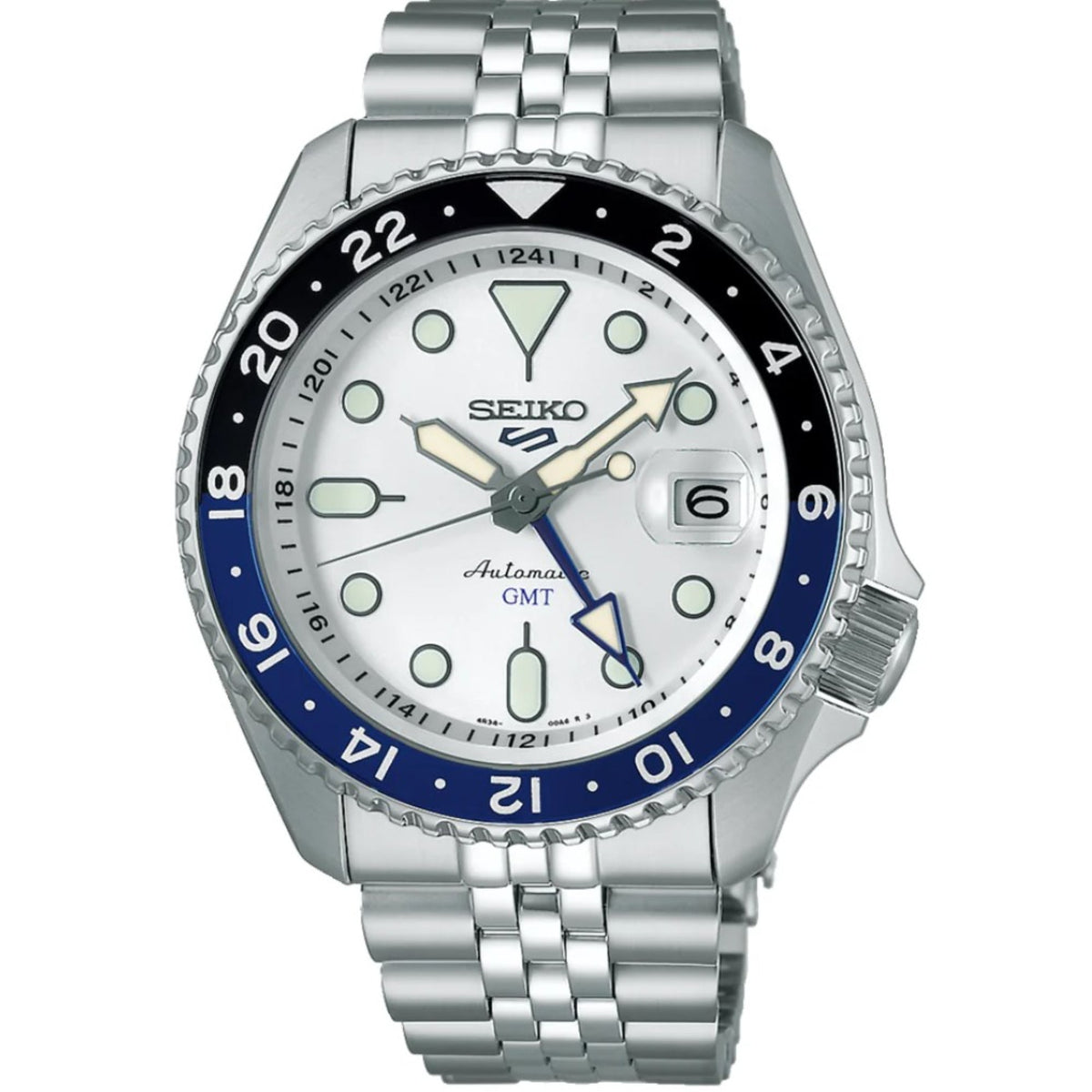 Seiko 5 Sports SSK033K1 white dial front view