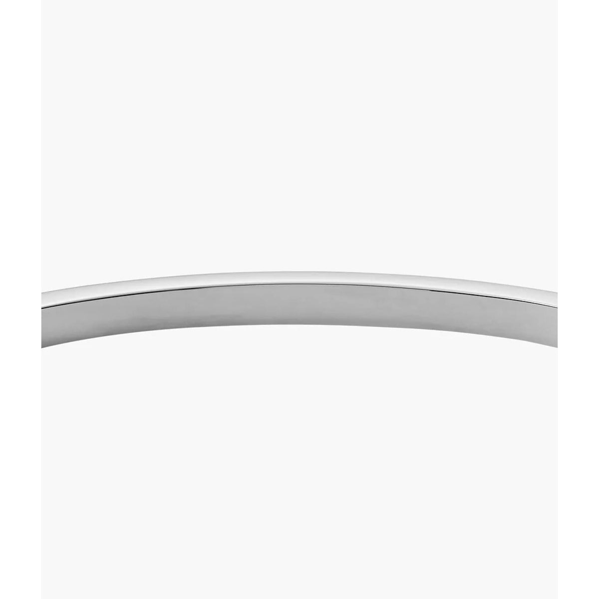 Fossil stainless steel bangle bracelet with smooth curved cuff, silver tone.