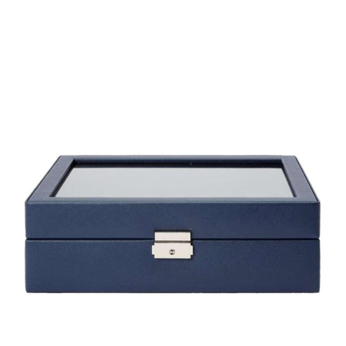 Navy watch display box with window lid and metal latch