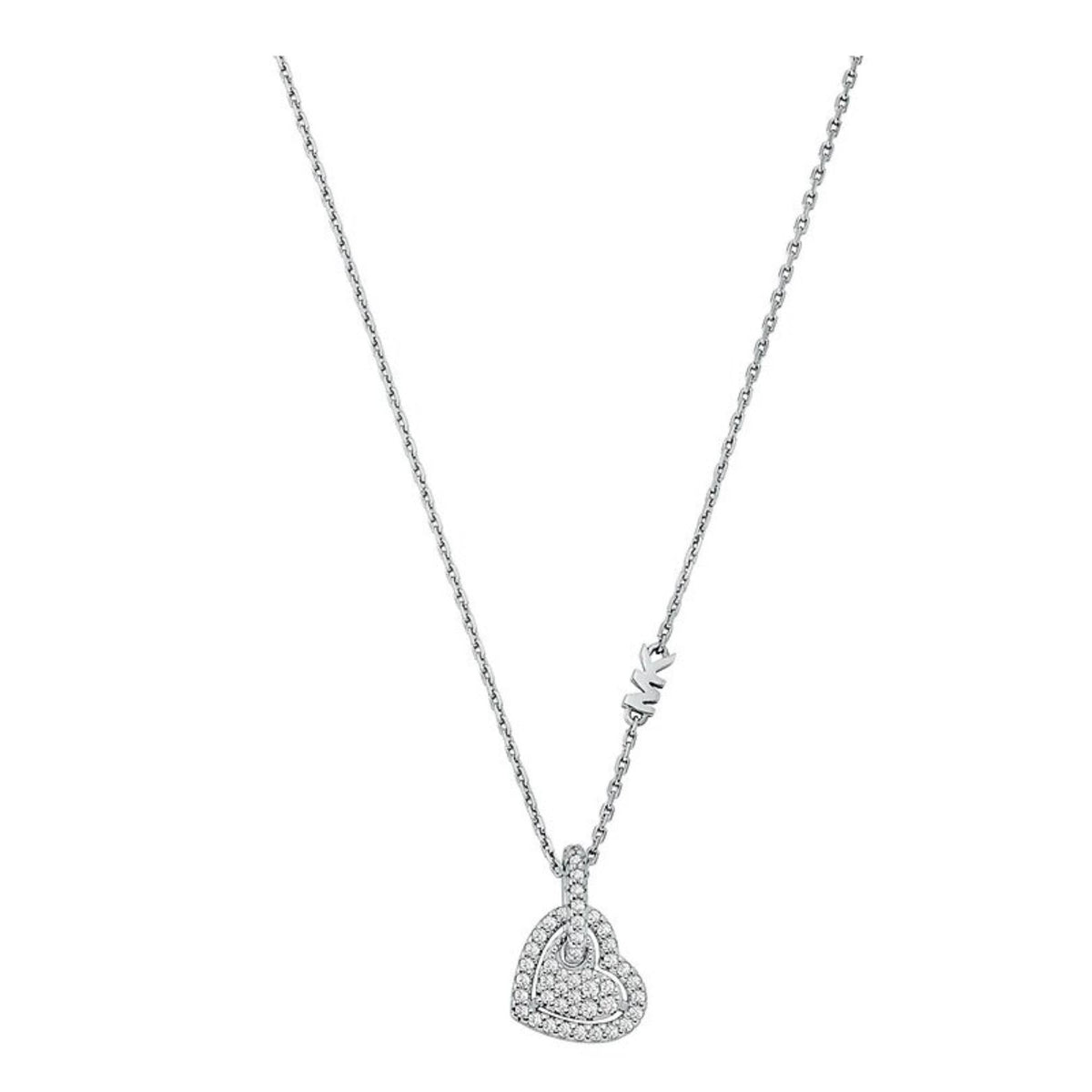 Michael Kors sterling silver pavé heart pendant necklace
