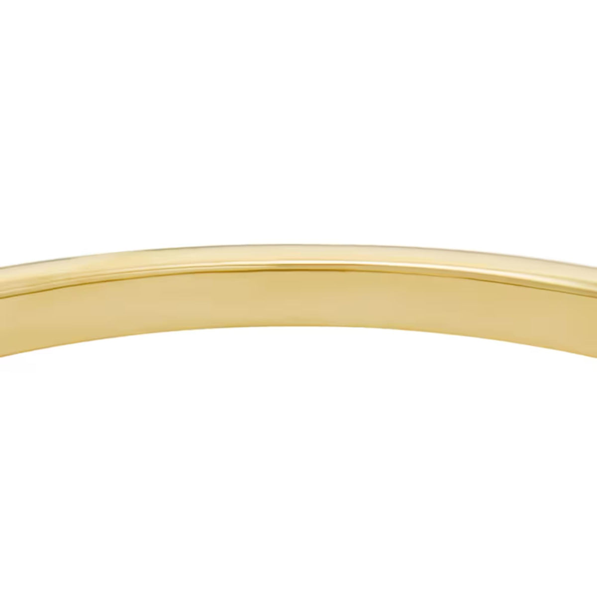 Gold-tone stainless steel bangle bracelet band, cropped on the curved surface