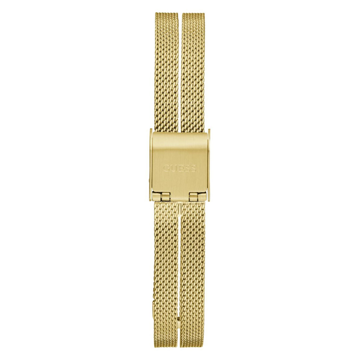 Women's Guess wrist watch with gold-tone stainless mesh bracelet and clasp