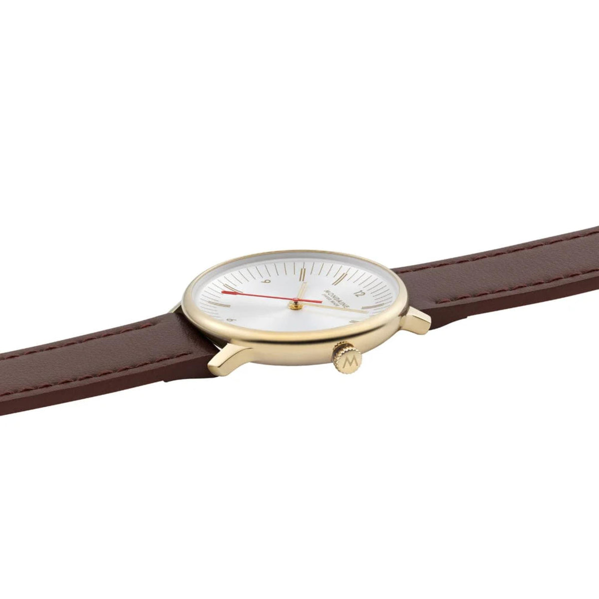 Mondaine Doppio MLE.33110.LGV flat lay horizontal view