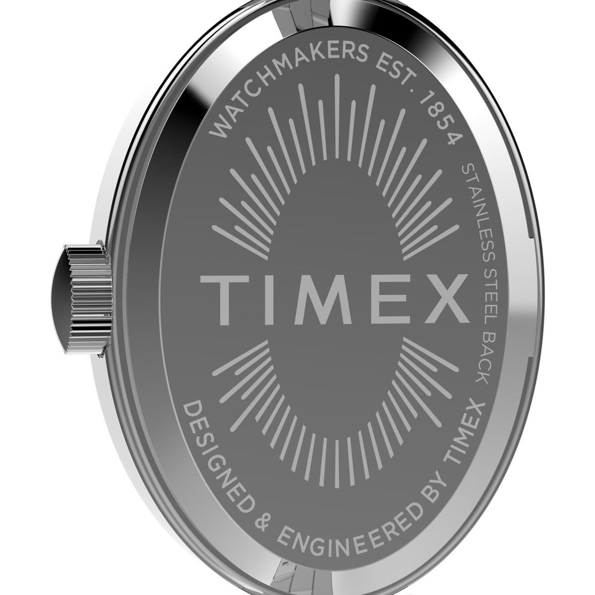 Timex ladies quartz watch with turquoise dial and stainless steel round case