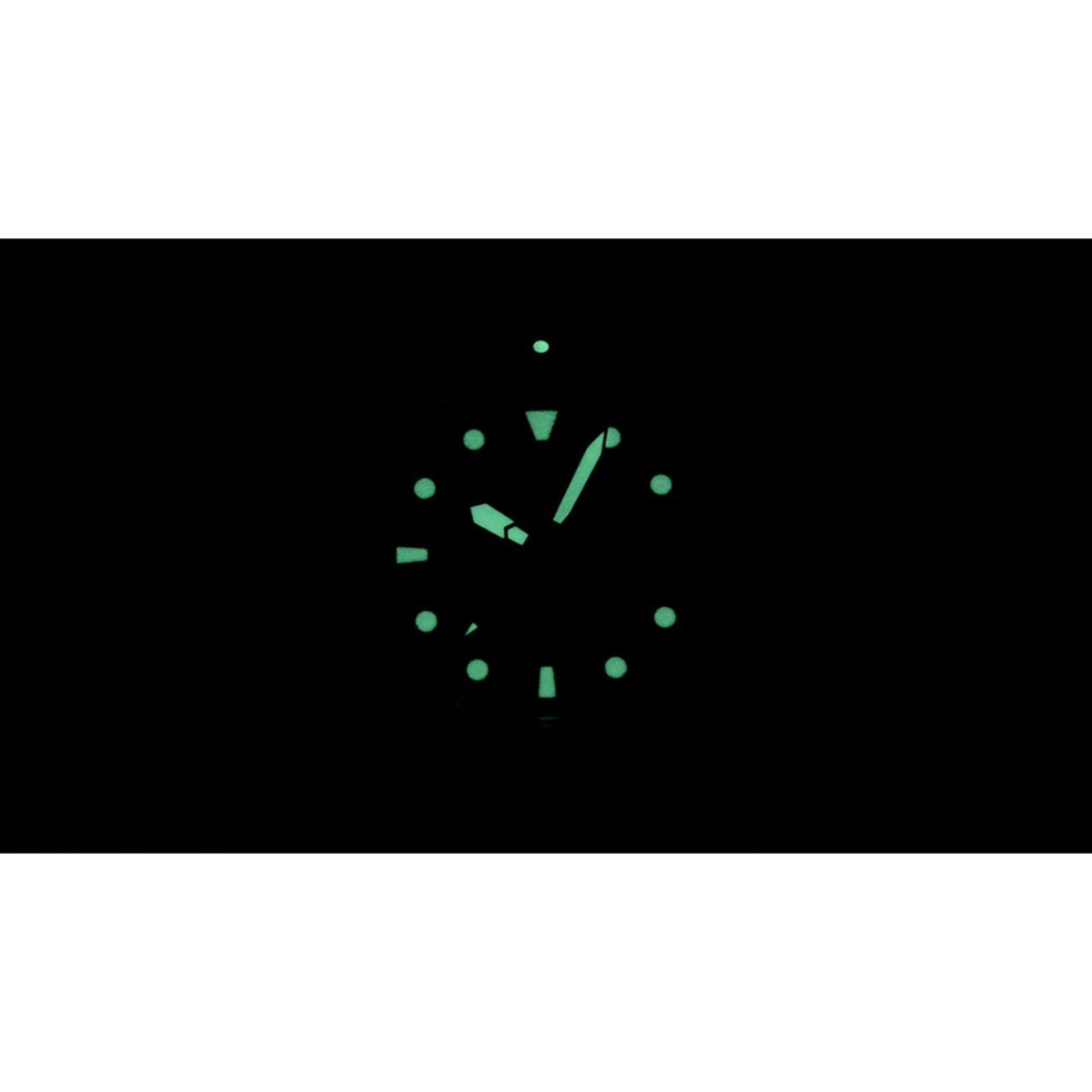 Orient Ray Raven II black dial watch with glowing lume markers and hands