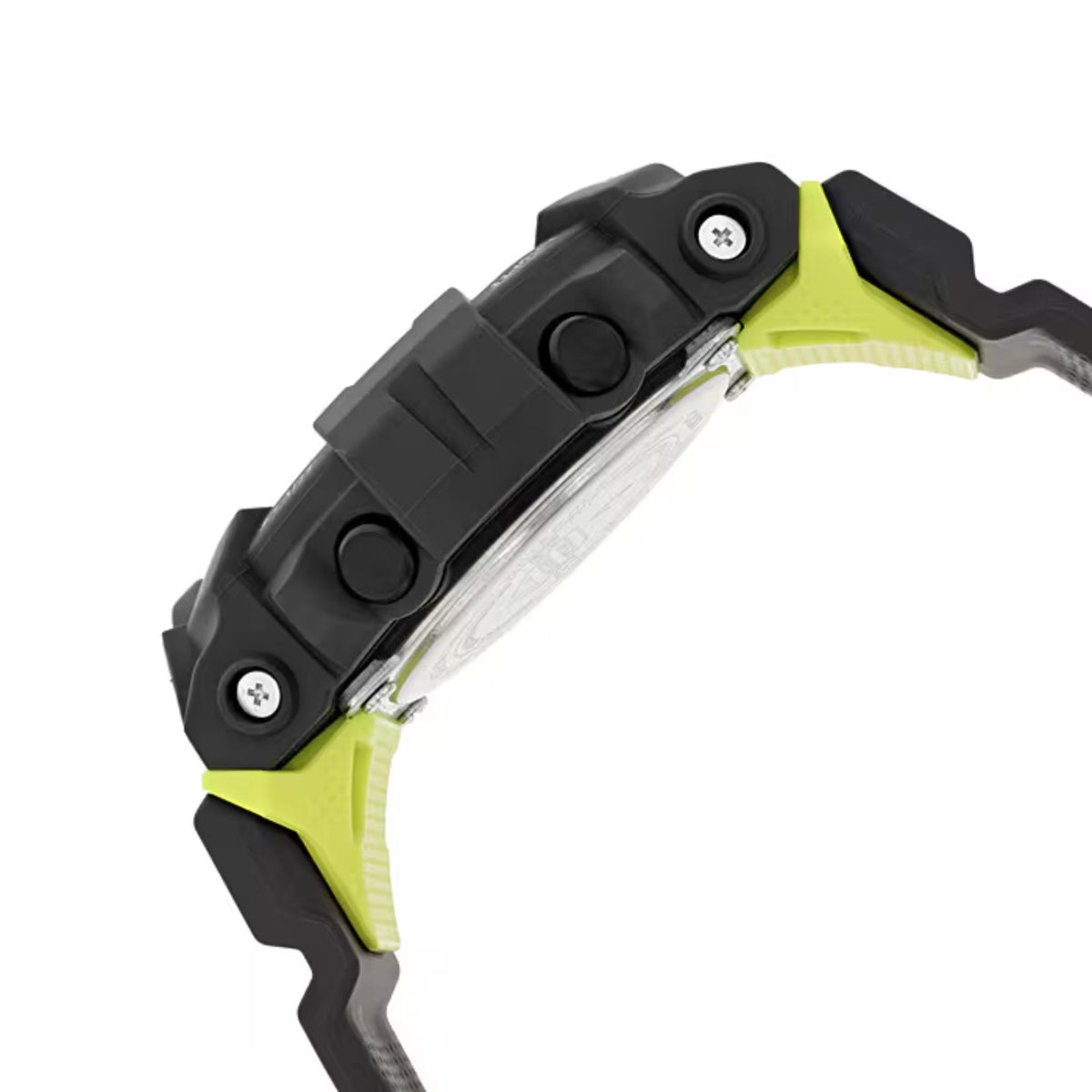 Side profile view of the Casio G-Squad GBD-800-8ER watch highlighting the thick resin case and push buttons