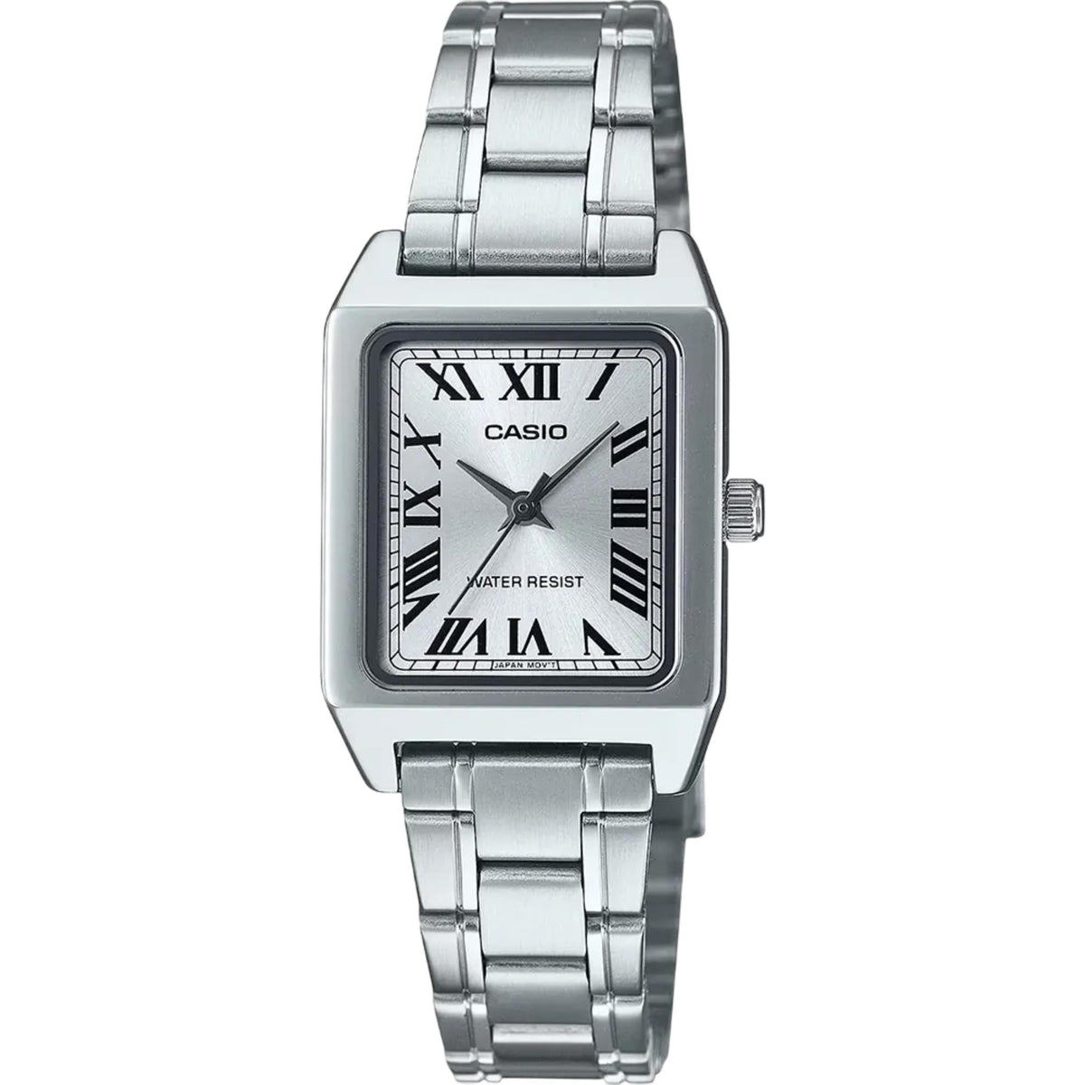 Casio Timeless Collection ladies quartz watch LTP-B150D-7BEF with 22mm silver dial and stainless steel bracelet watch