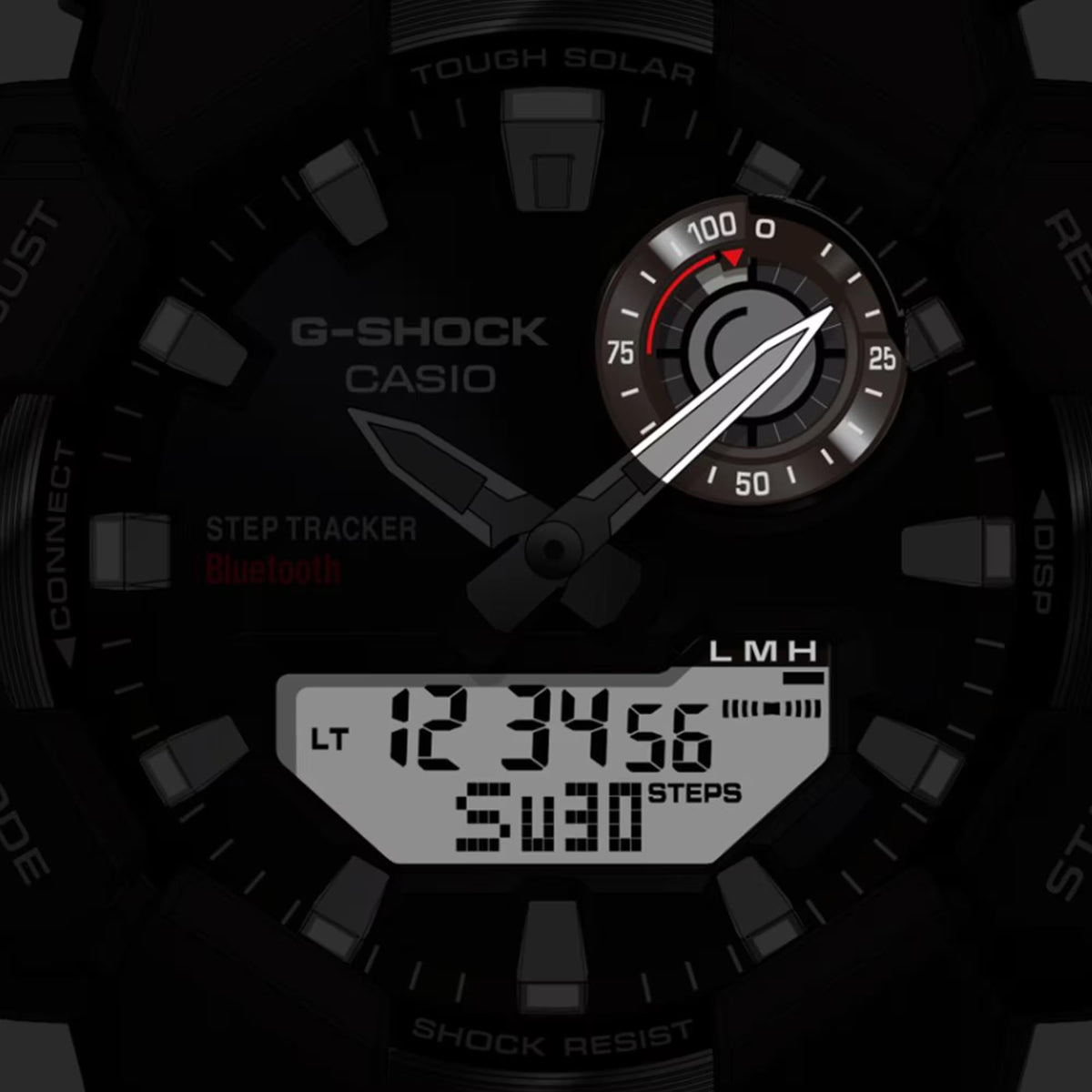 Casio G-Shock GA-B010-1AER step tracker display illumination detail