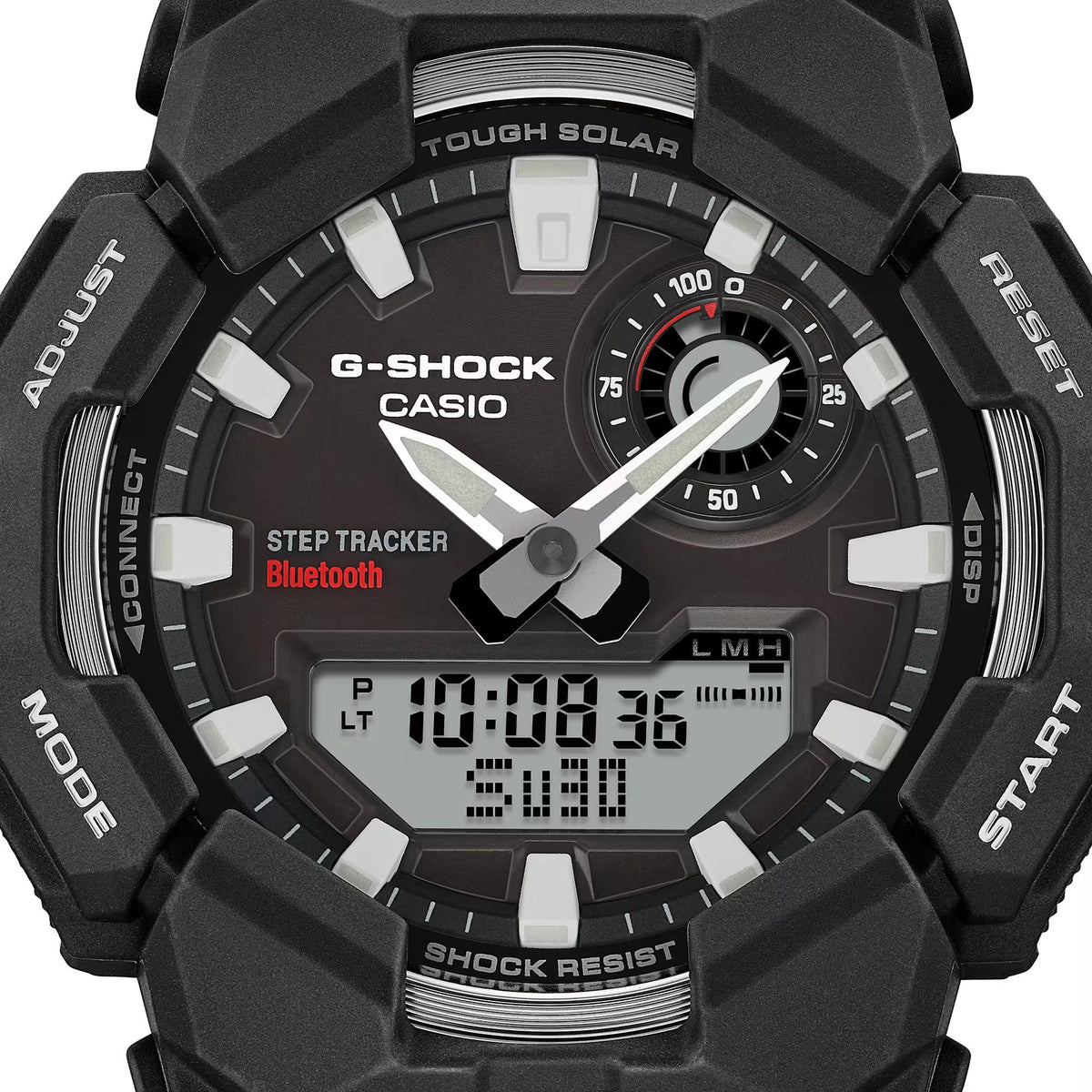 Casio G-Shock GA-B010-1AER Tough Solar and shock resist dial detail