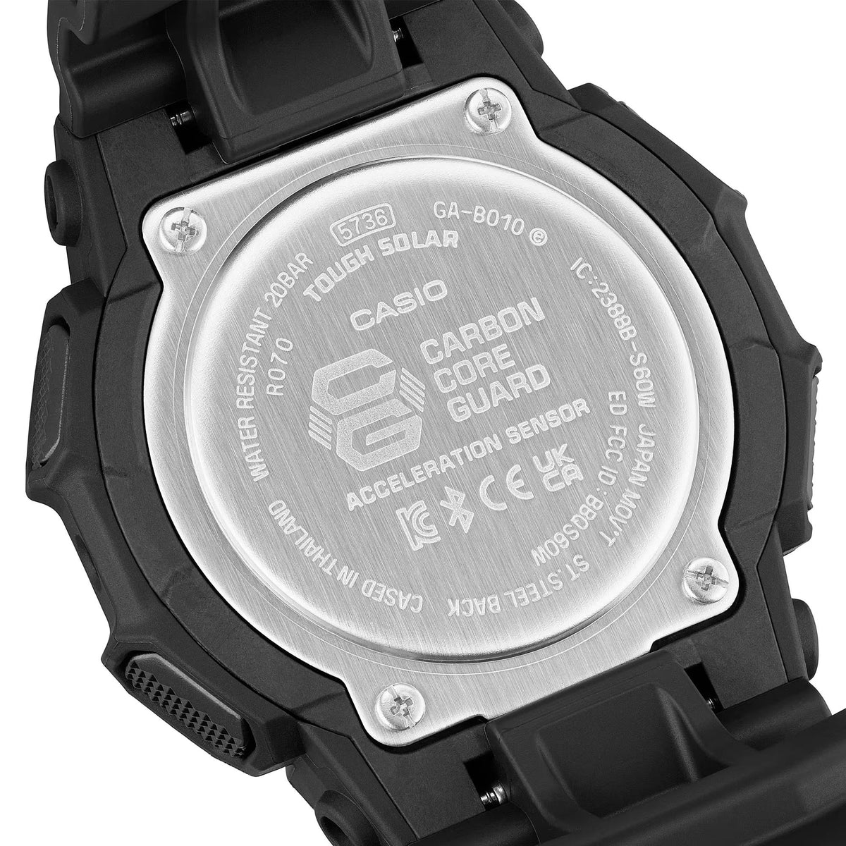 Casio G-Shock GA-B010-1AER Carbon Core Guard engraved stainless steel case back